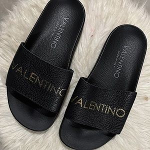 Valentino Black Slides